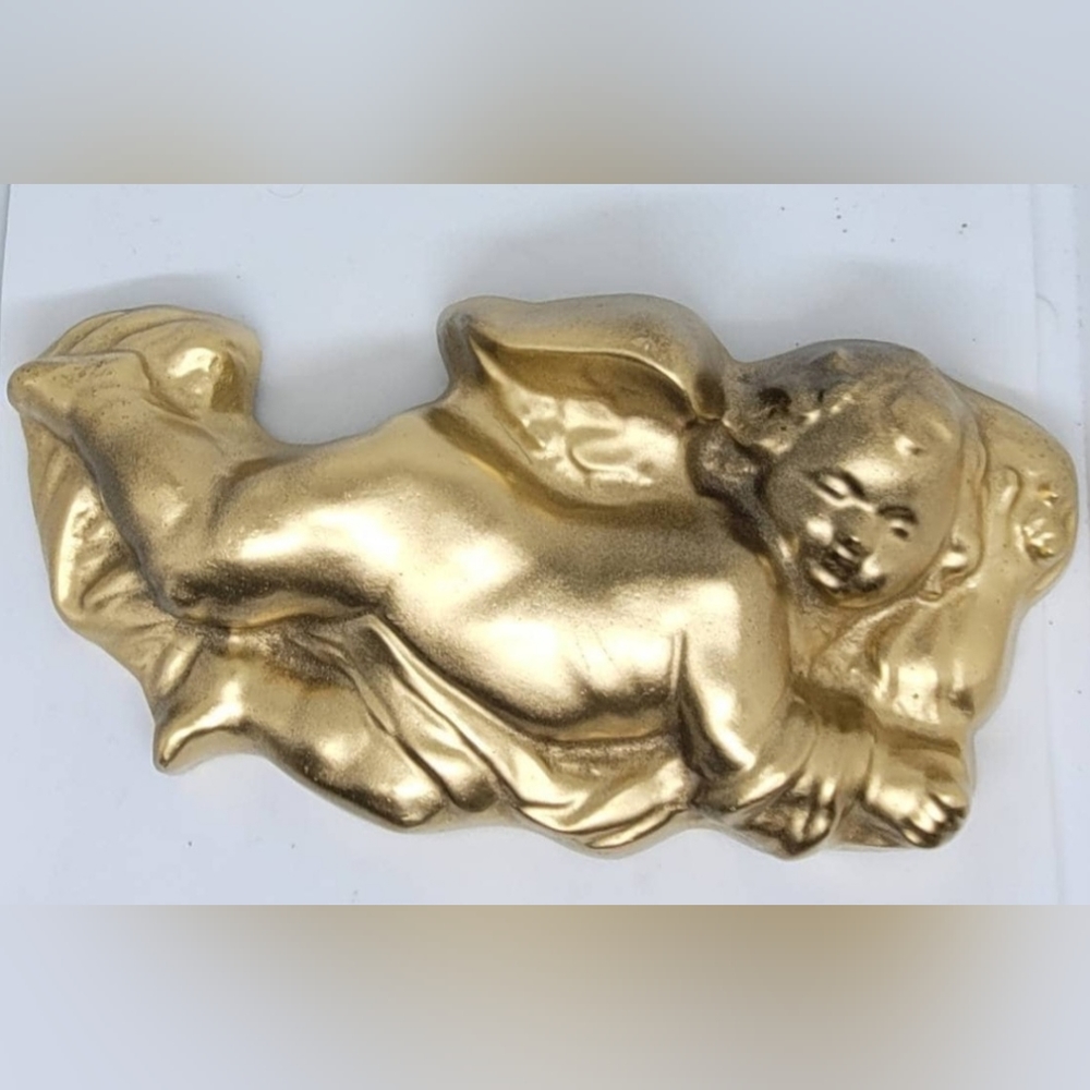 Vintage chalkware cherub wall plaque, wall plaques, home decor, cherubs, angels
